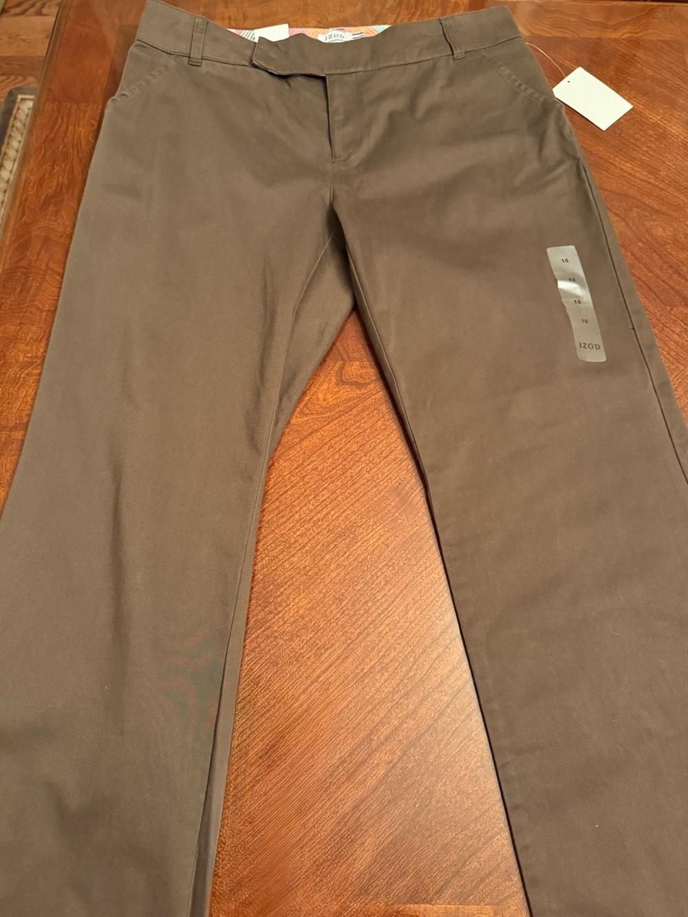 Izod Pants 98% Cotton Woman’s Brown Boot-Cut Flare Stretch Brown Pants **NWT**